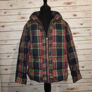 Talbots plaid puffer jacket